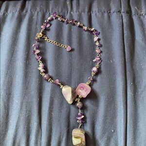 Amethyst stone adjustable necklace
